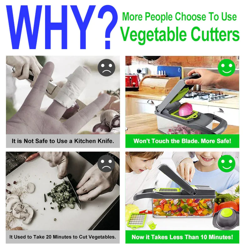 Vegetable Fruit Chopper Cutter Food Onion Veggie Dicer Slicer Kitchen