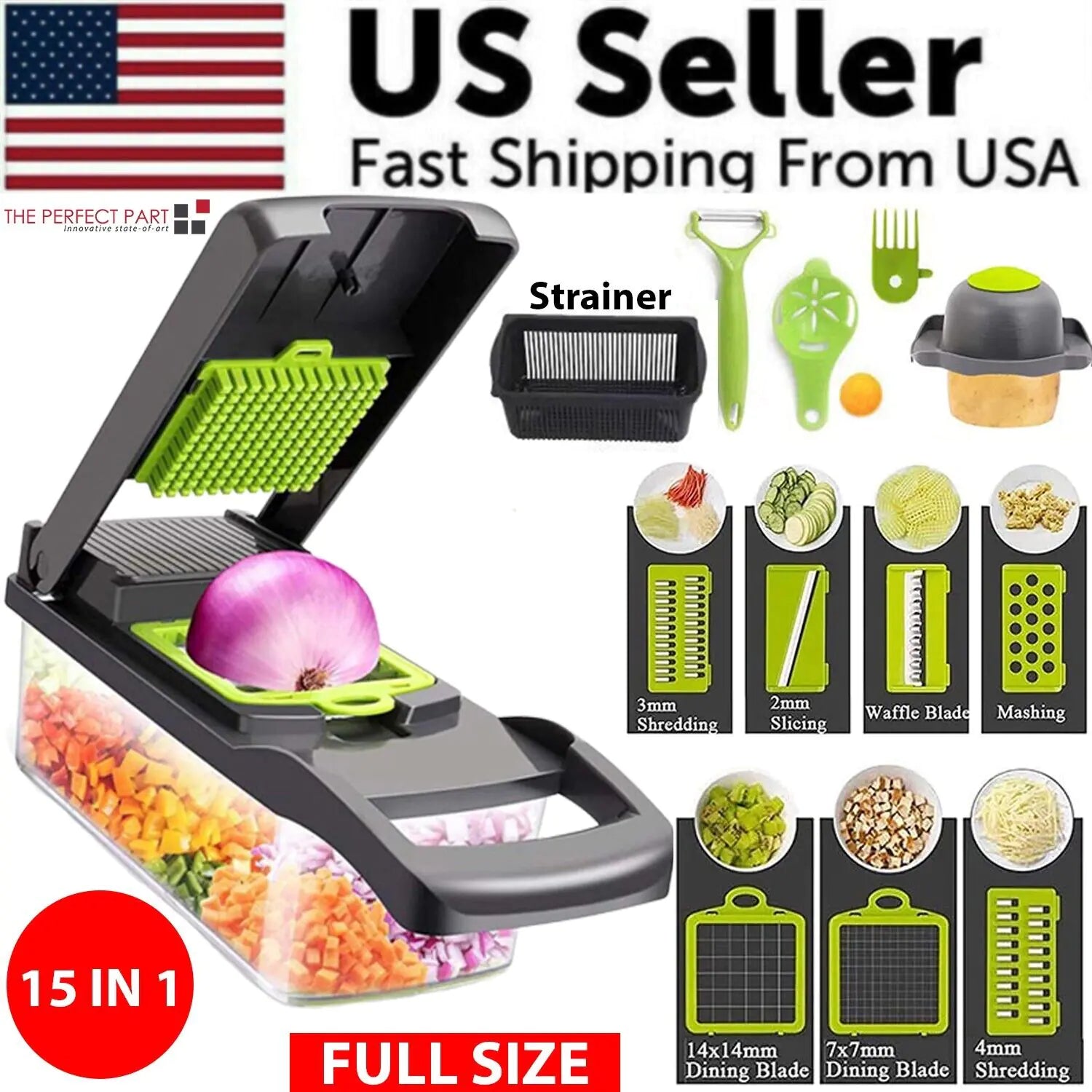 Vegetable Fruit Chopper Cutter Food Onion Veggie Dicer Slicer Kitchen